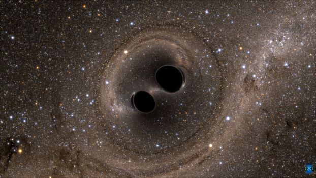 two converging black holes