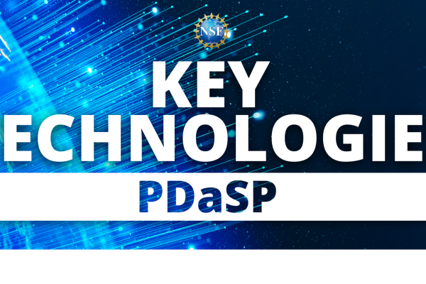 blue background banner for key technologies PDaSP